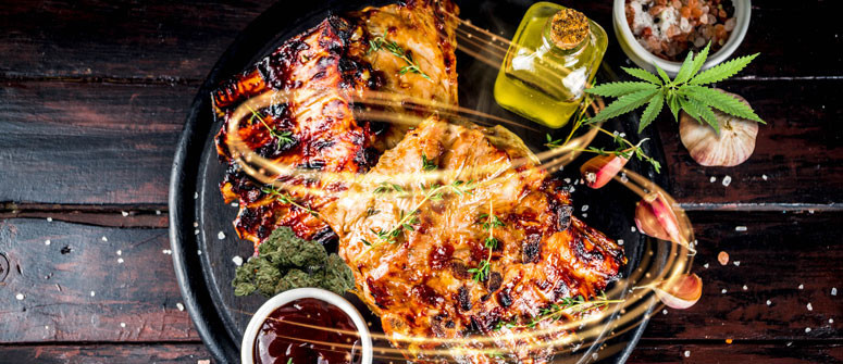 Travers de porc au cannabis fumés au barbecue Travers de porc au cannabis fumés au barbecue